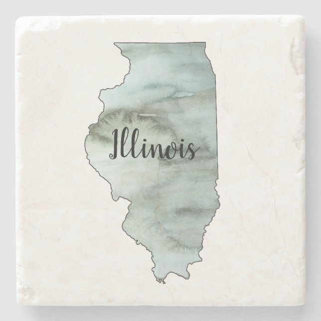 Illinois Staat Illustration Steinuntersetzer (Vorderseite)
