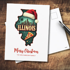 Illinois Staat Karte Weihnachtsfeiertag Postkarte