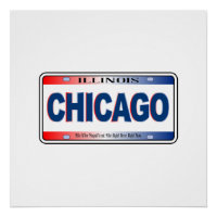 Illinois Staat License Plate Chicago City