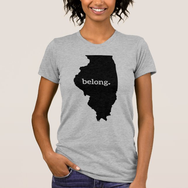 Illinois Staat Map Belong T-Shirt (Vorderseite)