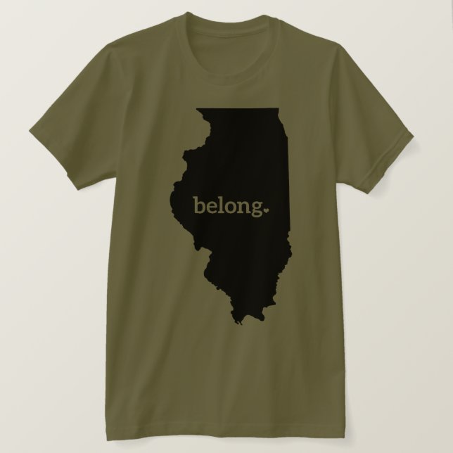Illinois Staat Map Belong T-Shirt (Design vorne)