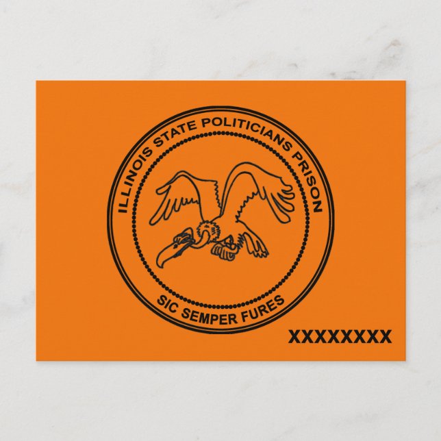 Illinois Staat Politische Gefangenschaft Postkarte (Vorderseite)