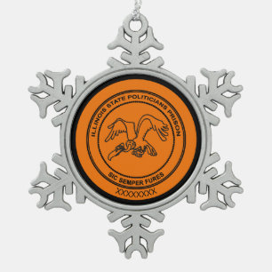 Illinois Staat Politische Gefangenschaft Schneeflocken Zinn-Ornament