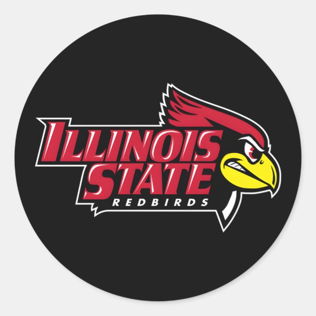 Illinois Staat Redbirds Icon Runder Aufkleber (Vorderseite)