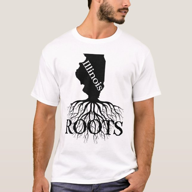Illinois Staat Roots Shirt für Frauen oder Männer (Vorderseite)