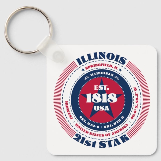 Illinois Staat Schlüsselanhänger (Vorderseite)