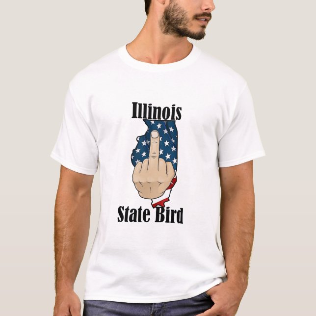 Illinois Staat Vogel T - Shirt Mittelfinger (Vorderseite)