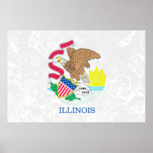Illinois Staatliche Fahne Poster