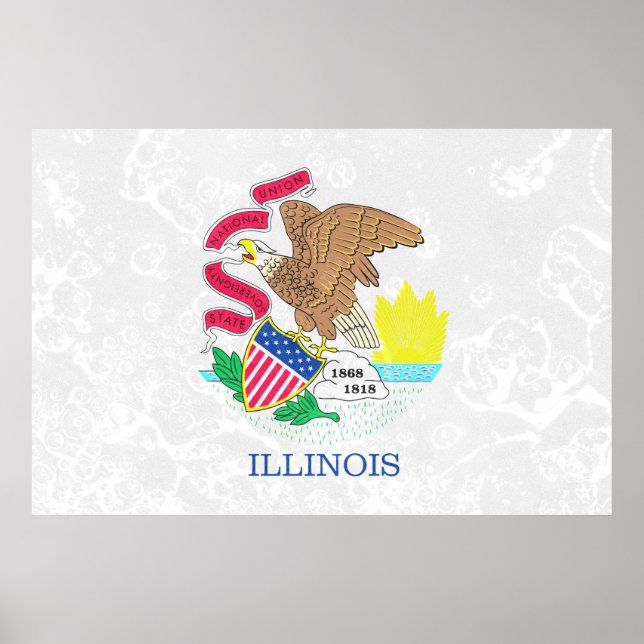 Illinois Staatliche Fahne Poster (Vorne)