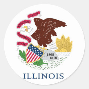 Illinois-Staats-Flagge Runder Aufkleber