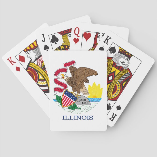Illinois-Staats-Flaggen-Entwurf Spielkarten (Rückseite)