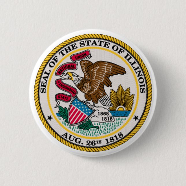 Illinois-Staats-Siegel Button (Vorderseite)