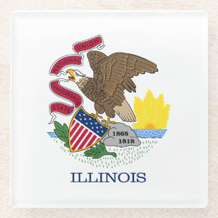 Illinois Staatsflagge Glasuntersetzer