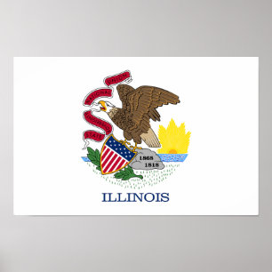 Illinois Staatsflagge Poster