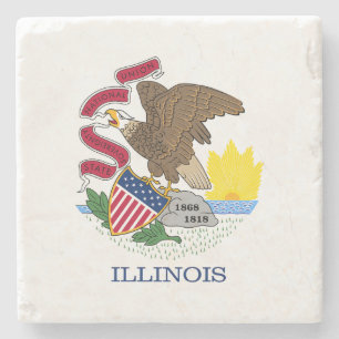 Illinois Staatsflagge Steinuntersetzer