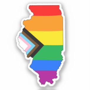 Illinois Staatsstolz LGBTQ Fortschritt Pride Aufkleber