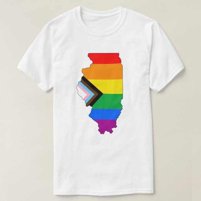 Illinois Staatsstolz LGBTQ Progress Prix T-Shirt (Design vorne)
