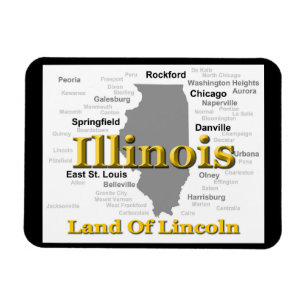 Illinois Staatsstolz Map Silhouette Magnet
