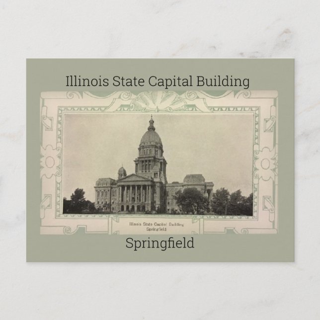 Illinois State Capital Building Postcard 1908 Postkarte (Vorderseite)