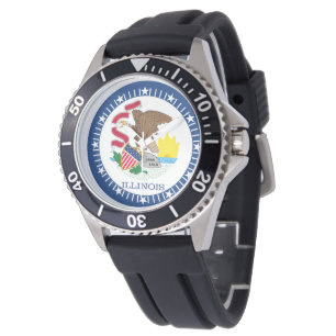 Illinois State Flag Watch Design Armbanduhr