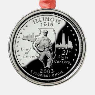 Illinois State Quarter Rückseite Faux Silbernes Ornament