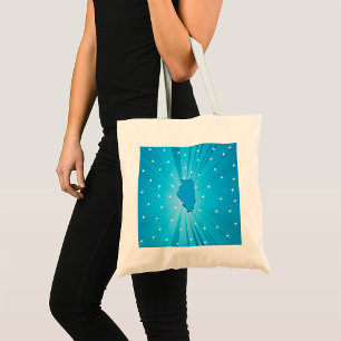 Illinois State Silhouette Blaue Sternenexplosion Tragetasche