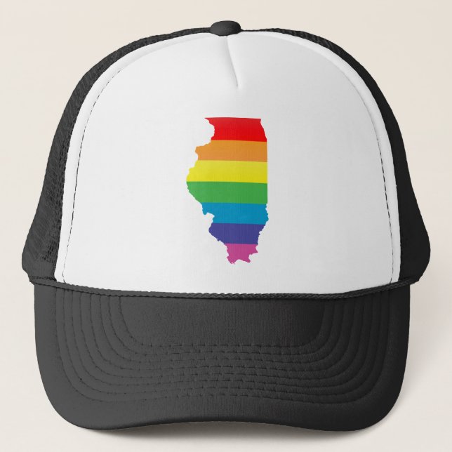 Illinois-Stolz. gestreift Truckerkappe (Vorderseite)
