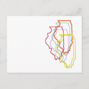 Illinois Stolz Postkarte