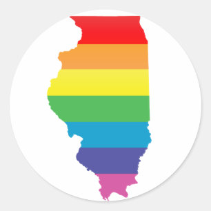 Illinois Stolz. Runder Aufkleber