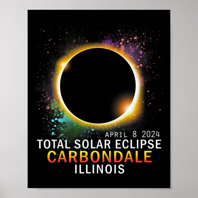 Illinois Total Solar Eclipse 8. April 2024 Poster (Vorne)