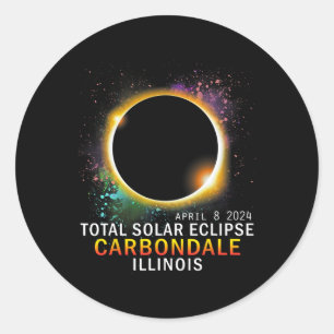 Illinois Total Solar Eclipse 8. April 2024 Runder Aufkleber