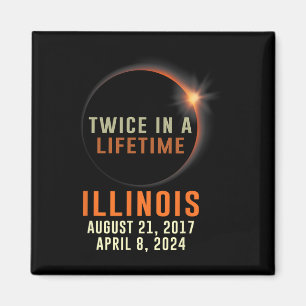 Illinois Total Solar Eclipse zweimal im Leben 2 Magnet