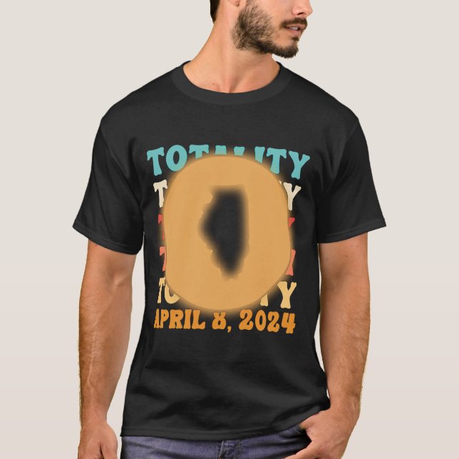 Illinois Totality Solar Eclipse 8. April 2024 Astr T-Shirt (Vorderseite)