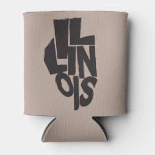 Illinois typografisches Design auf der Karte Kontu Dosenkühler