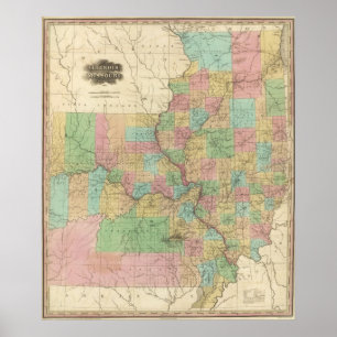 Illinois und Missouri Poster