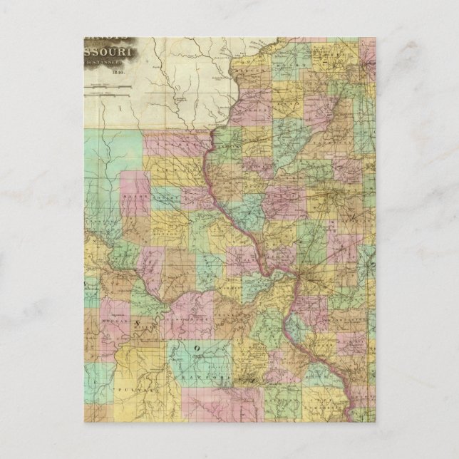 Illinois und Missouri Postkarte (Vorderseite)