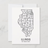 Illinois US-Staat-Roadmap - die Karte des Präriefe