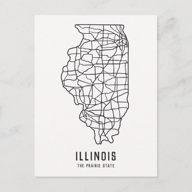 Illinois US-Staat-Roadmap - die Karte des Präriefe (Vorderseite)