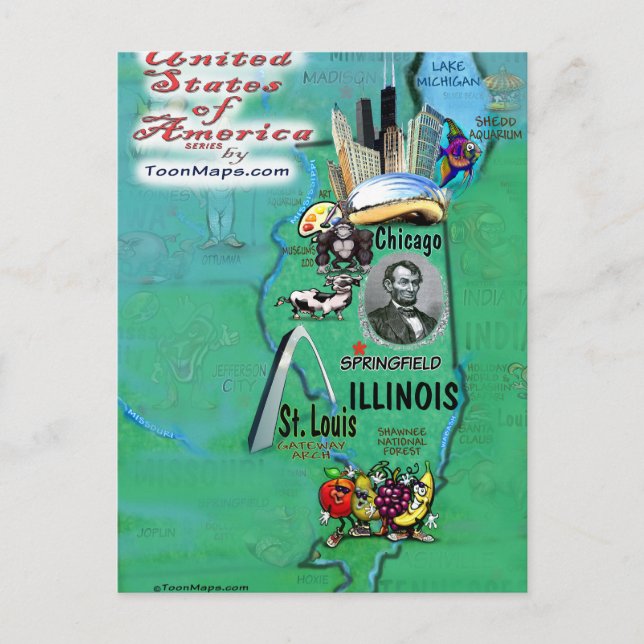 Illinois USA Card Postkarte (Vorderseite)