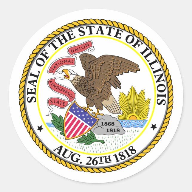 Illinois, USA Runder Aufkleber (Vorderseite)