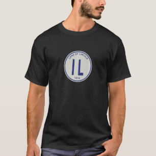 Illinois Vintage Lizenzplatte Roundel [weiß] Pre T-Shirt