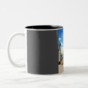 Illinois Vintage Minimal Retro Staat Reiseposter Zweifarbige Tasse