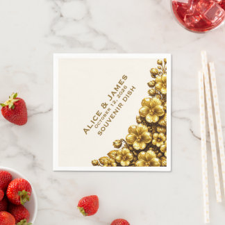 Illinois Violette Hochzeitsserviette aus Gold Serviette