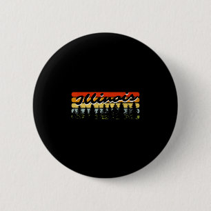 Illinois-Wald-Sonnenuntergang-Bäume-Hütte-Themen-S Button
