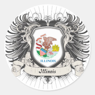 Illinois Wappen Runder Aufkleber
