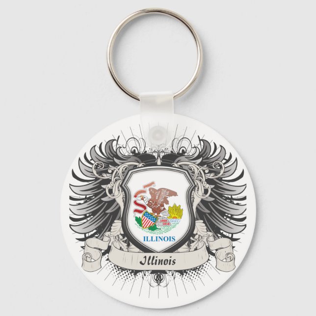 Illinois Wappen Schlüsselanhänger (Vorderseite)