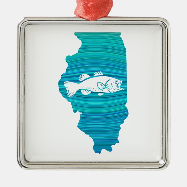 Illinois Wave Fishing Ornament Aus Metall (Vorne)