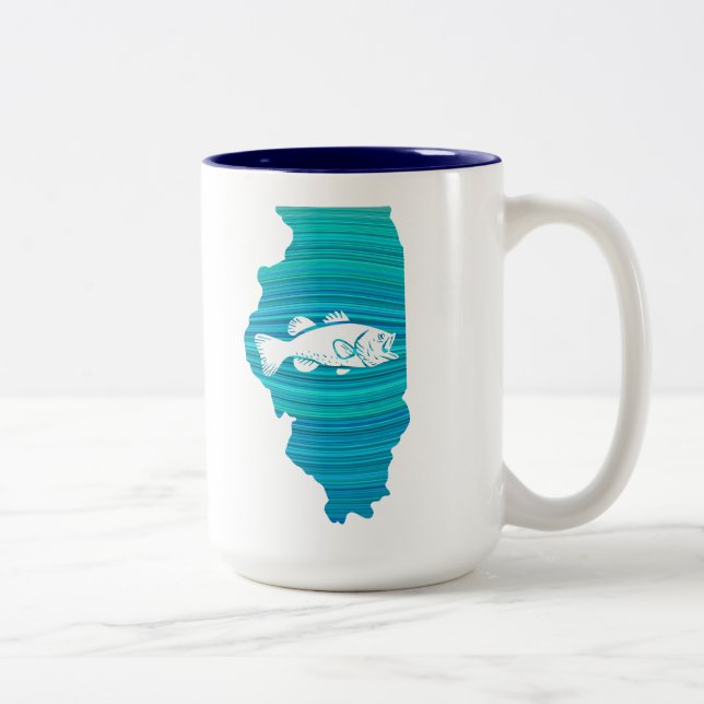 Illinois Wave Fishing Zweifarbige Tasse (Rechts)