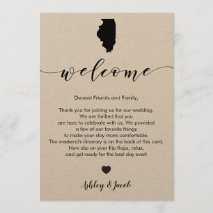 Illinois Wedding Welcome Letter & Itinerary Card Programm
