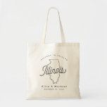 Illinois Wedding Welcome Tote Bag Tragetasche<br><div class="desc">Diese Tasche in Illinois ist der ideale Ort,  um die Gäste der Stadt zu Ihrer Hochzeit zu empfangen! Packen Sie es mit lokalen Goodies für ein extra lustiges Willkommenspaket.</div>